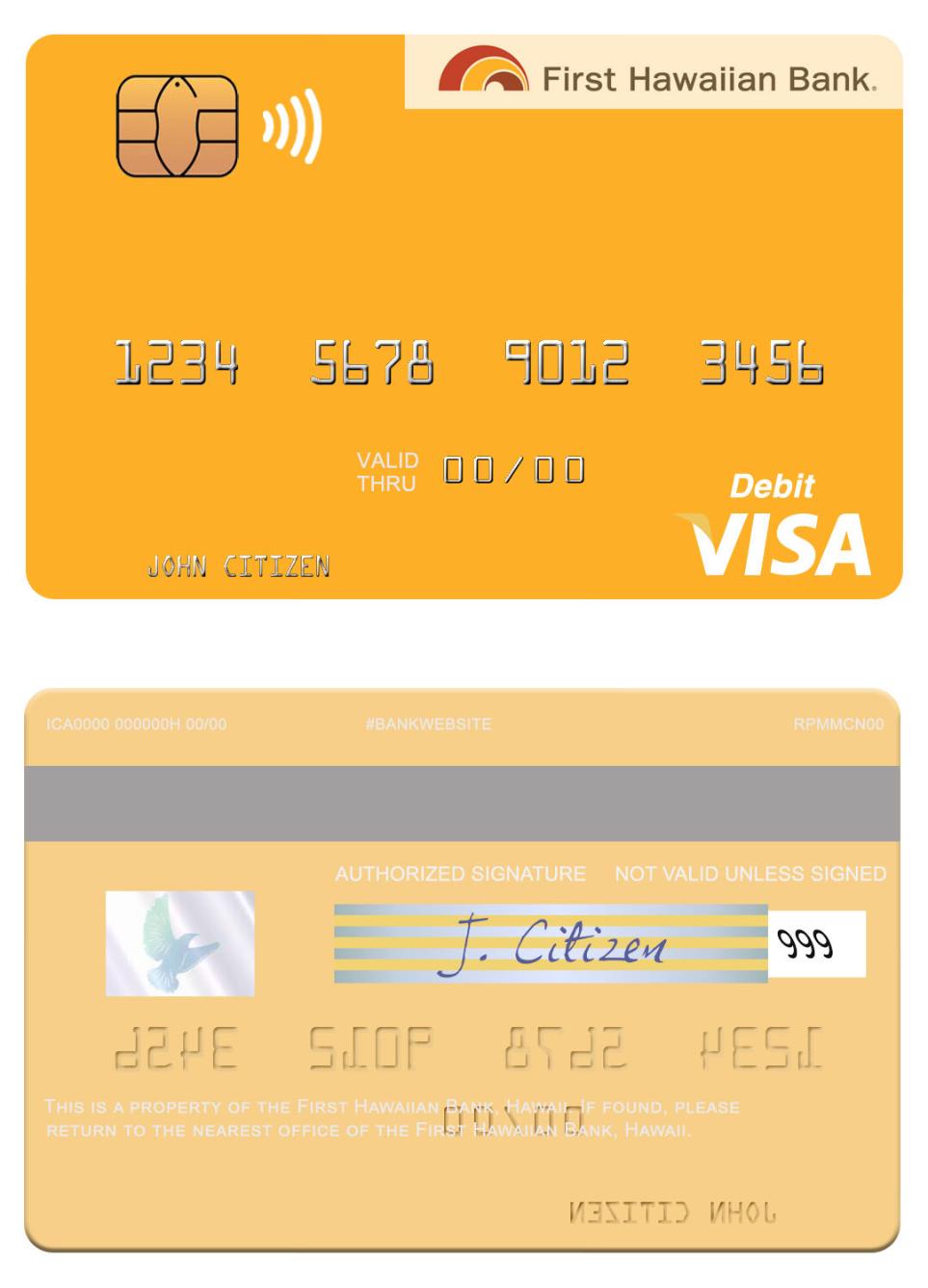 Hawaii First Hawaiian Bank visa debit card